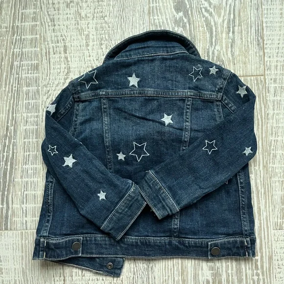 100% Authentic DL1961 Girls Denim Jean Jacket Star Design size 2/3 Dark Wash - Picture 2 of 5